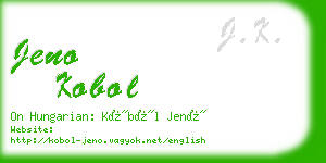 jeno kobol business card